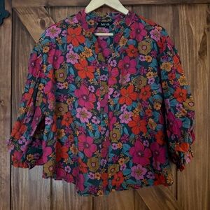NWOT Fab'rik Multicolor Floral Blouse Small